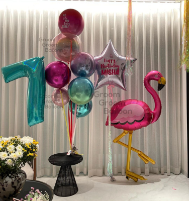 Misha Kapoor 7th birthday decorations. Credit - Grromgroomballon
