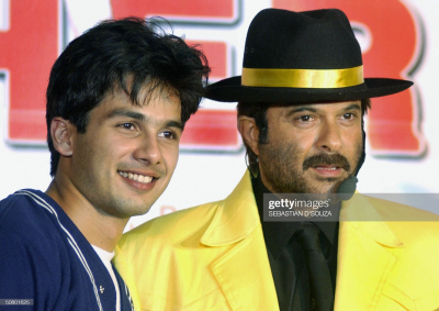 Credit :- SEBASTIAN D'SOUZA/AFP via Getty Images
BOMBAY, INDIA:  Indian actors Shahid Kapoor (L) and Anil Kapoor (R) at the launch of 'Deewane Huye Paagal' (Love  Crazy Men Go Mad) in Bombay late ,04 May 3004.  Despite India's lower profile at this year's Cannes film festival, industry officials say they will be making a big push to sell the country's prolific movie production to international audiences. AFP PHOTO/Sebastian D'SOUZA  (Photo credit should read SEBASTIAN D'SOUZA/AFP via Getty Images)
