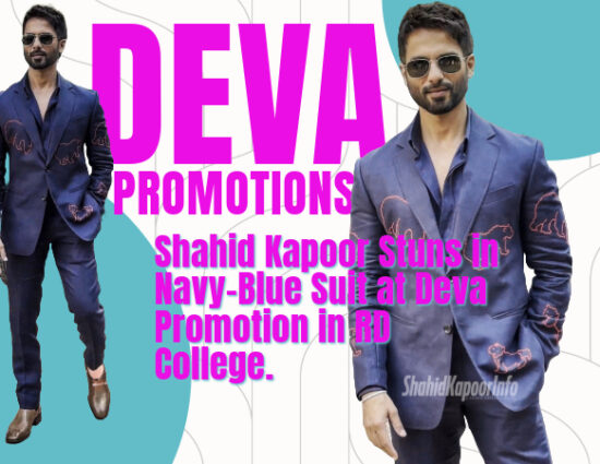 Shahid Kapoor Stuns in Navy-Blue Suit at Deva Promotion in RD College, Mumbai.